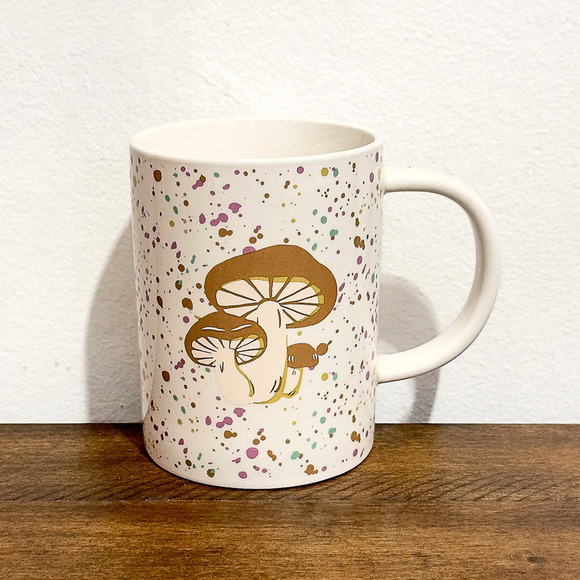 NWT: Room Essentials - Speckled Mushrooms, Ceramic, Coffee Mug (16 fl. oz) - Picture 1 of 5